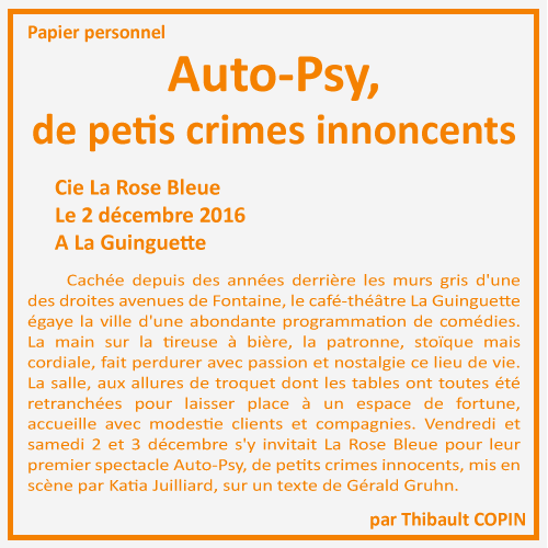 Sale Gosse Auto-Psy, de petits crimes innoncents par Thibault Copin
