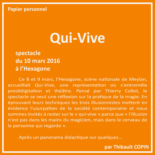 Magicalement vôtre Qui-Vive par Thibault Copin
